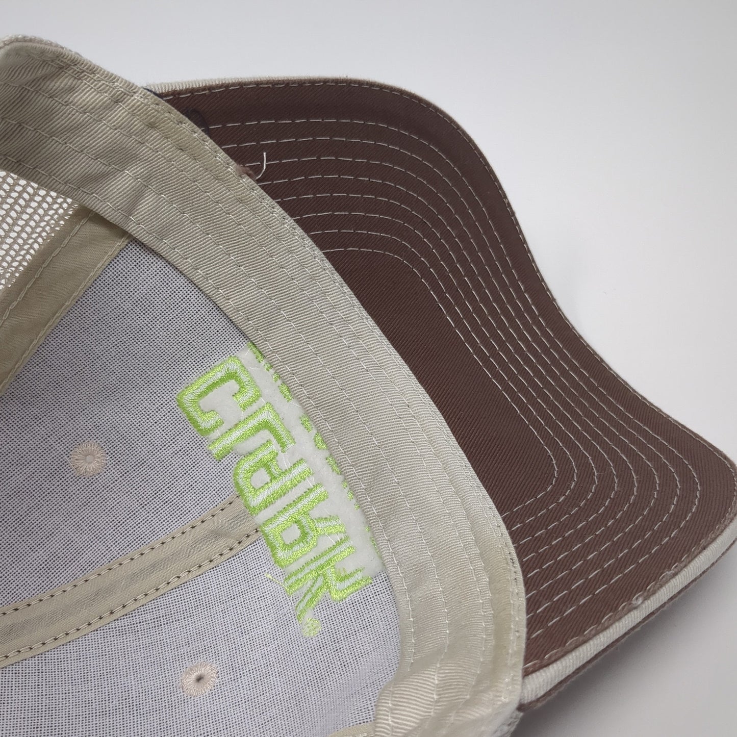 Clark The Forklift Strapback Trucker Hat Brown One Size Adjustable Mesh Back