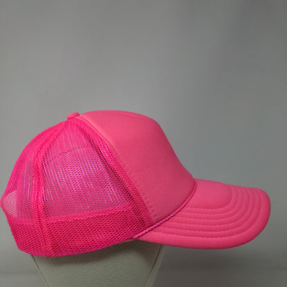 KAS&F Snapback Trucker Hat Pink OSFM Adjustable Mesh Back Rope Otto