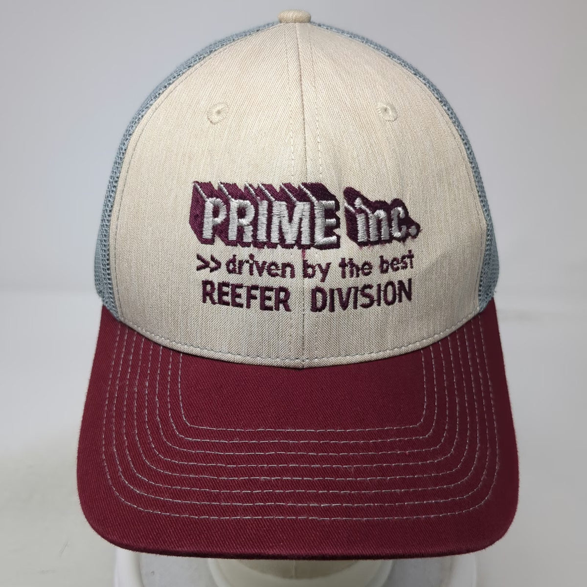 Outdoor Cap Trucker Hat Beige Red Gray One Size Prime Inc Reefer Division Logo