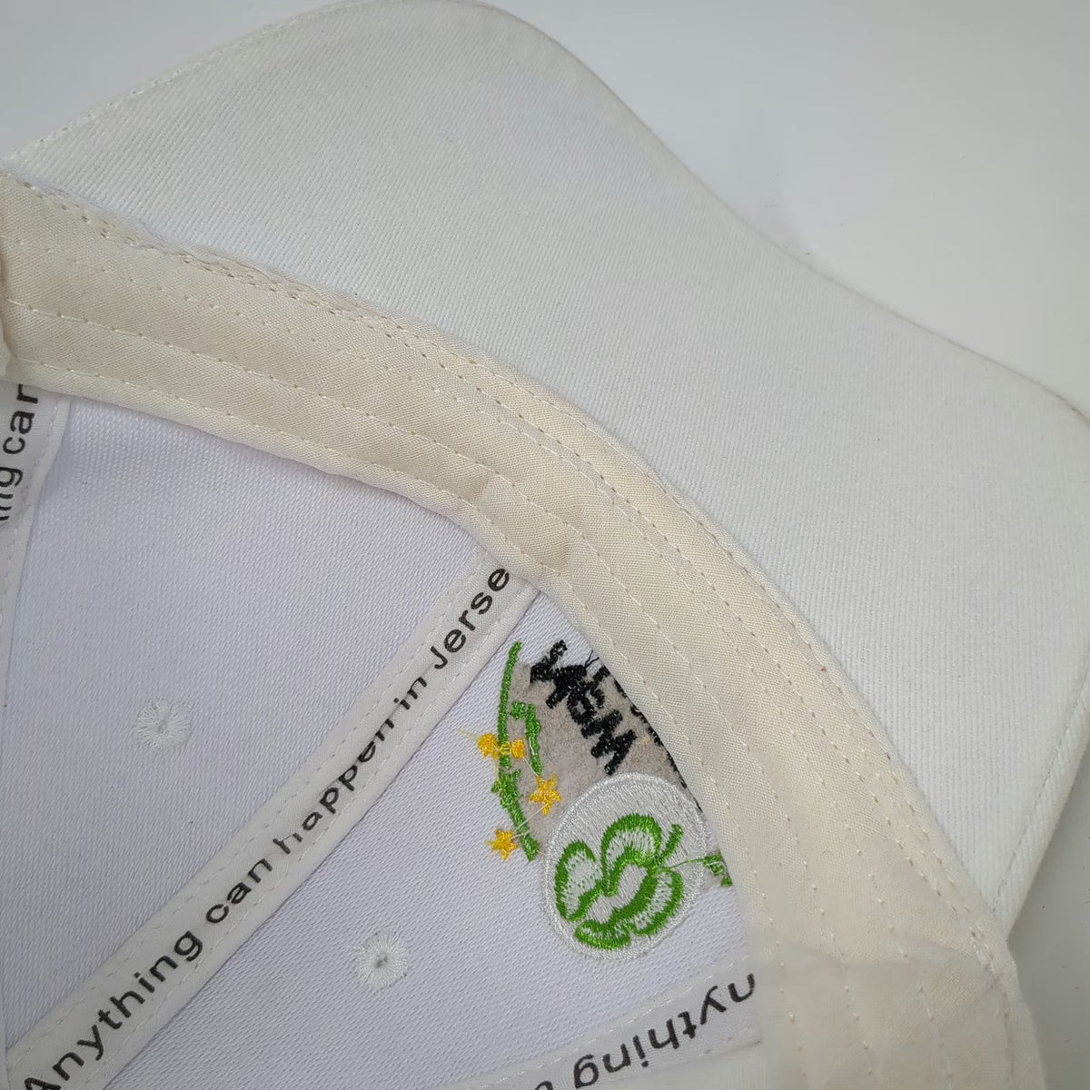 New Jersey Lottery White Baseball Cap OSFM Anything Can Happen In Jersey Logo