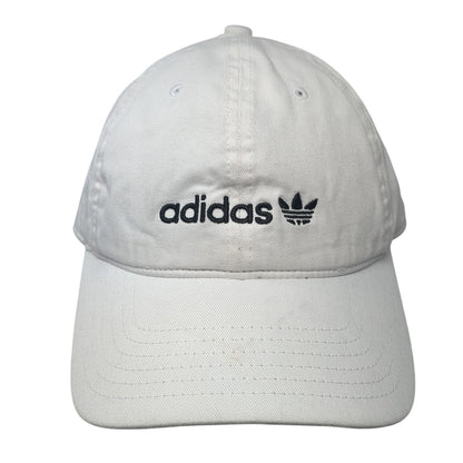 Adidas Trefoil Slideback Hat White One Size Adjustable Solid Vent Holes