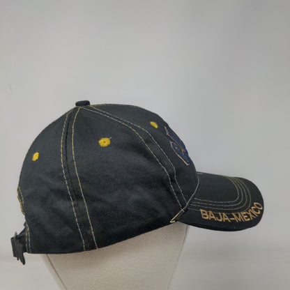 Cancun Baja-Mexico Slideback Hat Black One Size Adjustable Embroidered Cotton