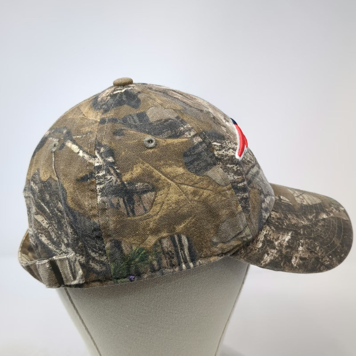 OTS NFL New England Patriots Baseball Cap Brown Camo One Size Slideback Hat Logo