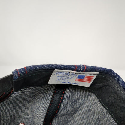 CF Snapback Hat Blue One Size Adjustable Embroidered Denim 6 Panel Tonkin