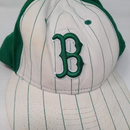 Boston Red Sox Fitted Hat Green White 7 3/8 Pinstripe New Era 59Fifty MLB