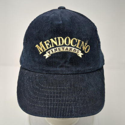 Mendocino Vineyards Snapback Hat Blue One Size Adjustable Embroidered