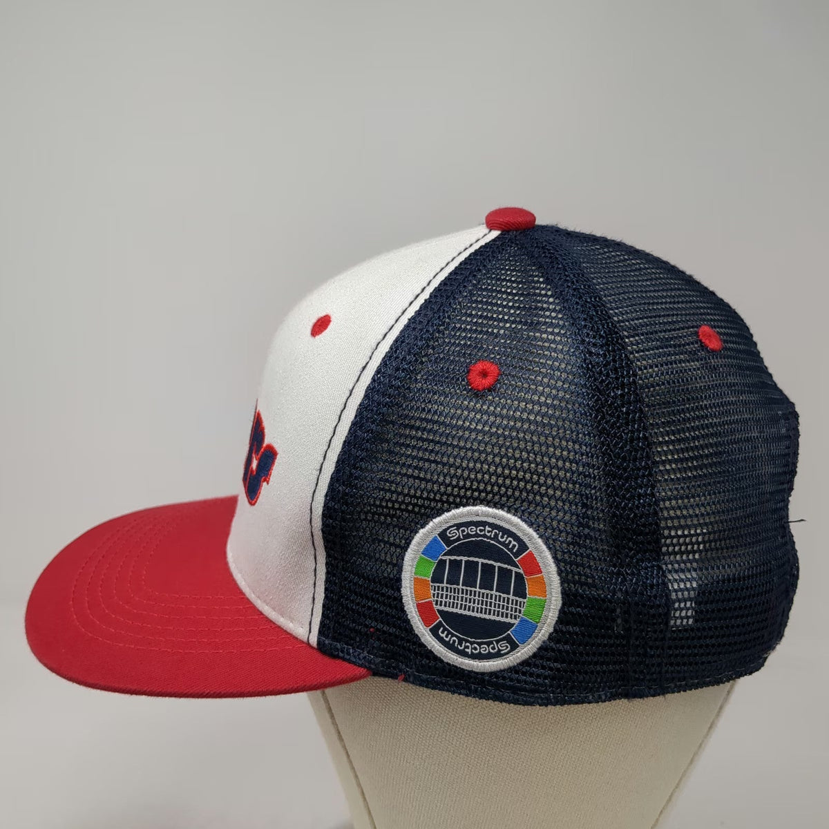 Sixers Trucker Hat White Blue Red One Size Spectrum Side Patch Mesh Snapback