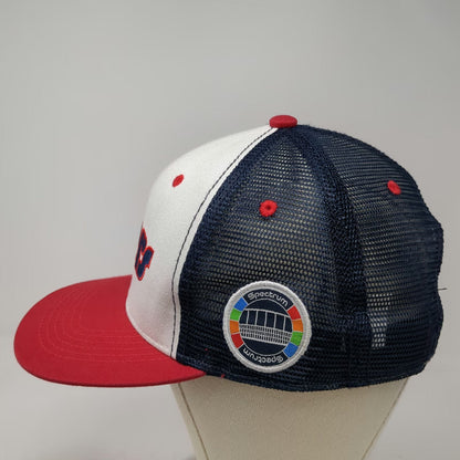 Sixers Trucker Hat White Blue Red One Size Spectrum Side Patch Mesh Snapback