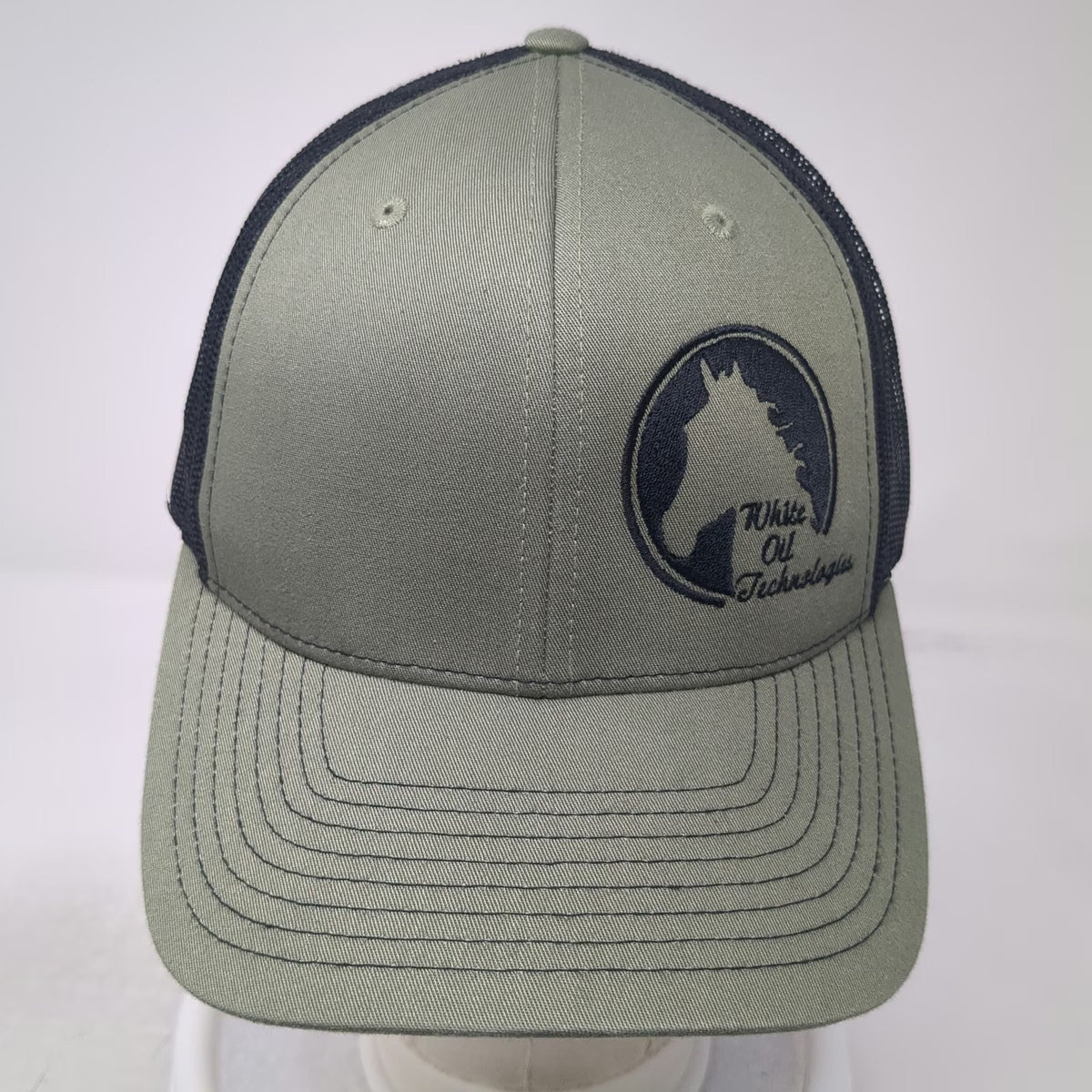 Richardson Trucker Hat Green One Size White Oil Technologies Mesh Snapback