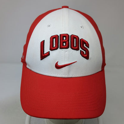 Nike Baseball Cap Red OS NCAA New Mexico Lobos Mascot Logo Dri-Fit Fitted Hat