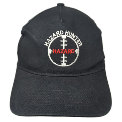 5 Panel Black One Size Simplot Hazard Hunter Crosshair Logo Adjustable Strap Hat