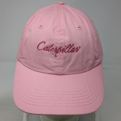 Caterpillar Baseball Cap Pink One Size Cursive Logo Adjustable Slideback Hat