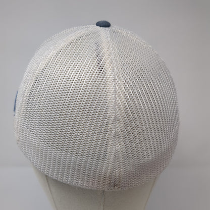 Columbia Fitted Trucker Hat Blue One Size Lightweight Embroidered Mesh Back