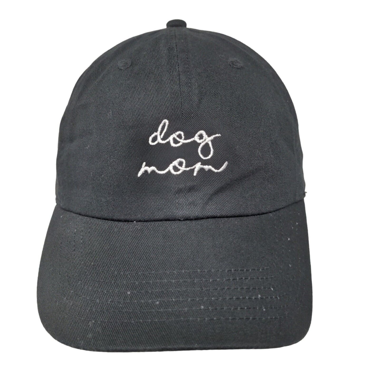 Newhattan Women's Slideback Hat Black OSFA Embroidered Dog Mom Logo Cotton