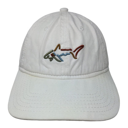 Greg Norman Tasso Elba Strapback Hat White One Size Adjustable Embroidered