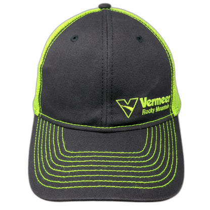 Vermeer Rocky Mountain Trucker Hat Black Yellow One Size Mesh Snapback Logo Cap