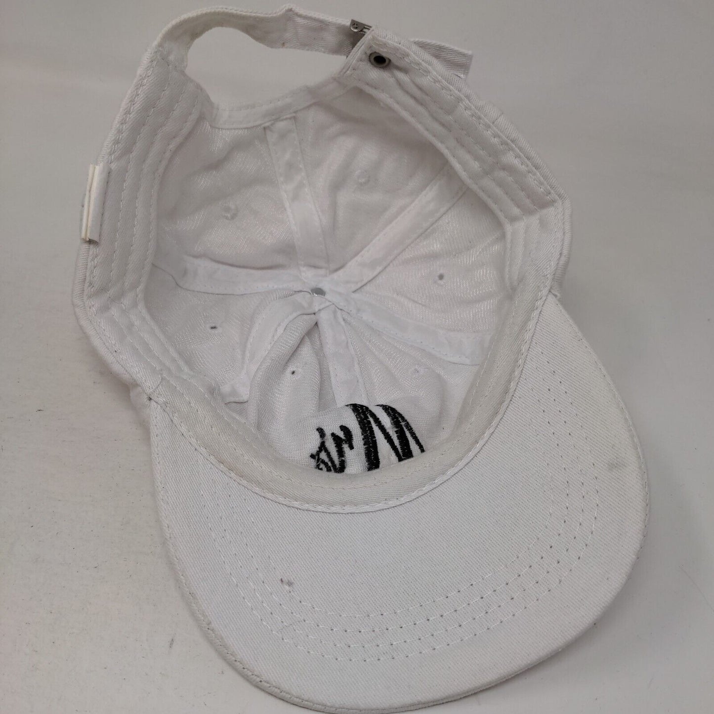 Mrs. Slideback Hat White One Size Adjustable Embroidered Vented Holes 6 Panel
