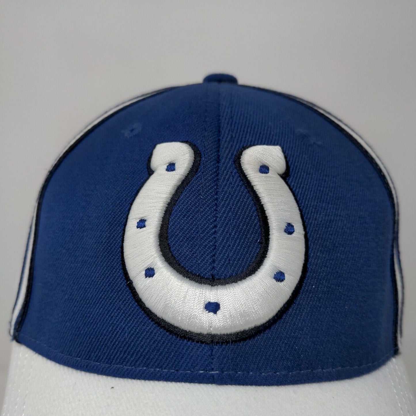 Reebok NFL Fitted Hat White Blue Size OSFA Embroidered Indianapolis Colts Logo