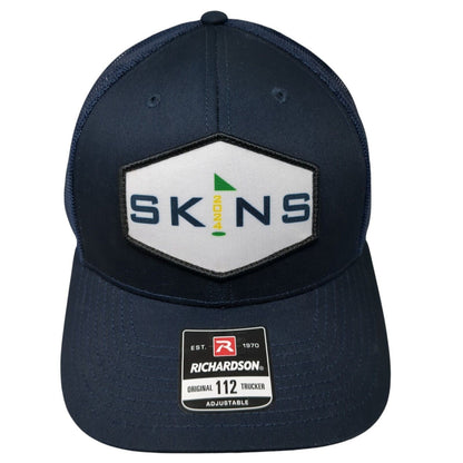 Skins 2024 Patch Snapback Trucker Hat Blue One Size Mesh Back Adjustable