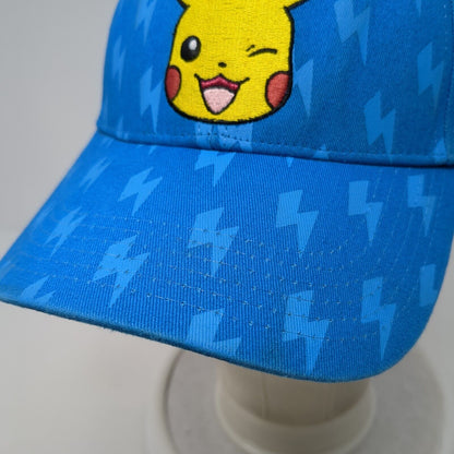 Pikachu Snapback Hat Blue One Size Adjustable Embroidered 6 Panel Pokemon
