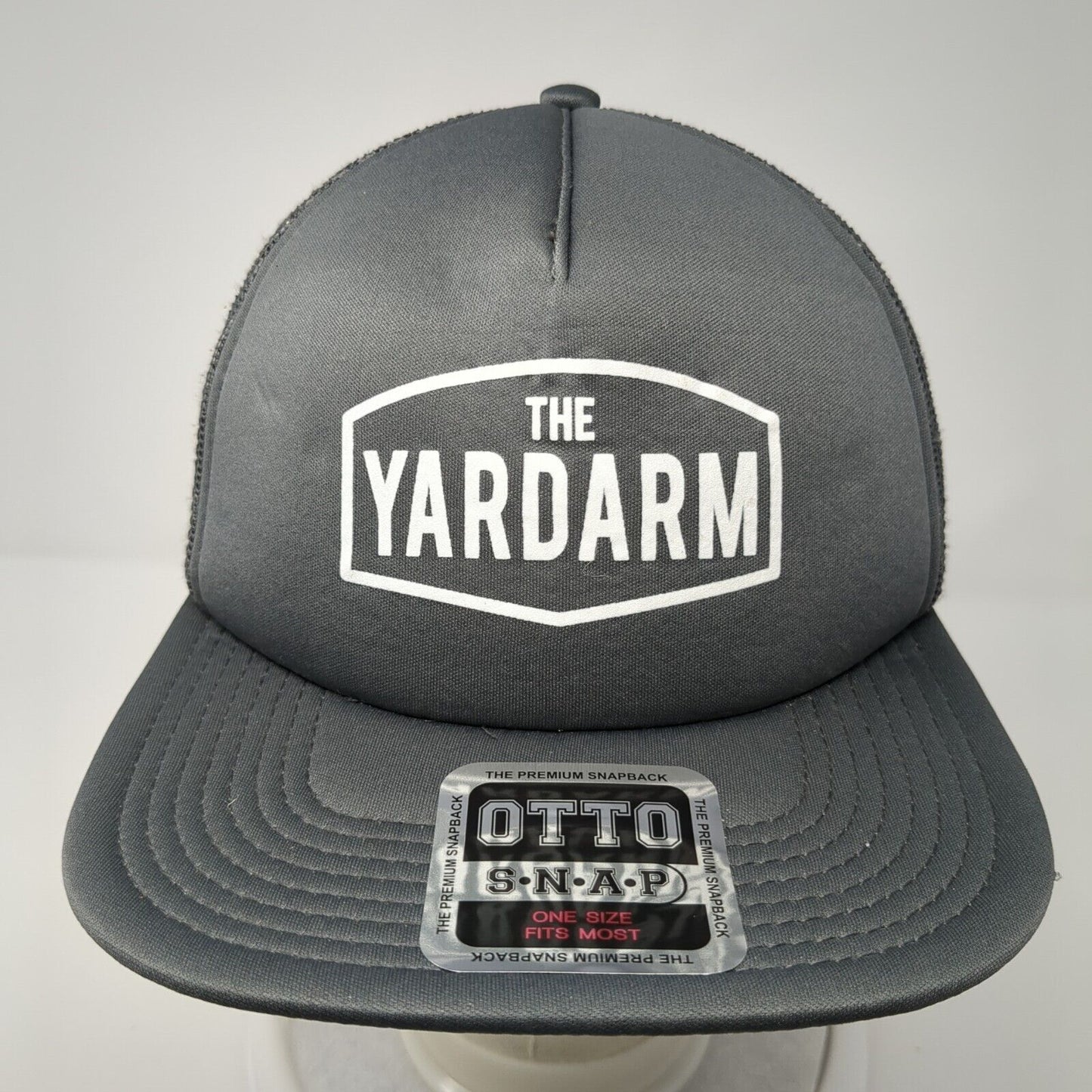 The Yardarm Snapback Trucker Hat Gray One Size Adjustable Mesh Back 6 Panel Otto
