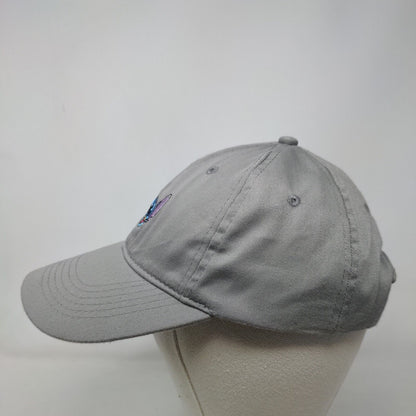 Disney Stitch Ohana Strapback Hat Gray One Size Embroidered 6 Panel