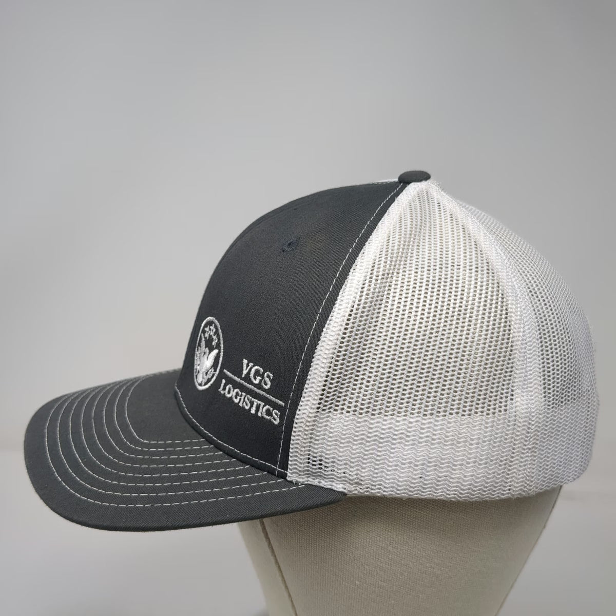 Richardson Trucker Hat Gray One Size VGS Logistics Eagle Logo Snapback Mesh