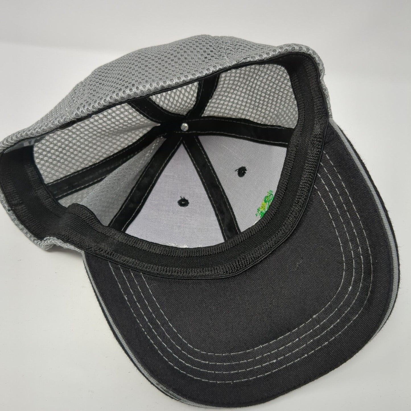 Century Link Fitted Trucker Hat Black S/M Vented Holes 6 Panel Mesh Back