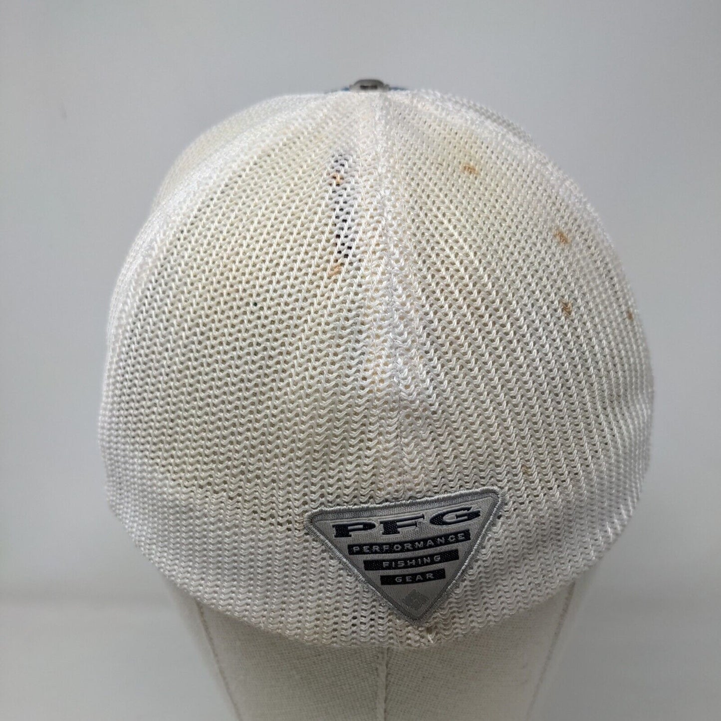 Columbia PFG American Flag Fish Fitted Mesh Back Trucker Hat Blue One Size