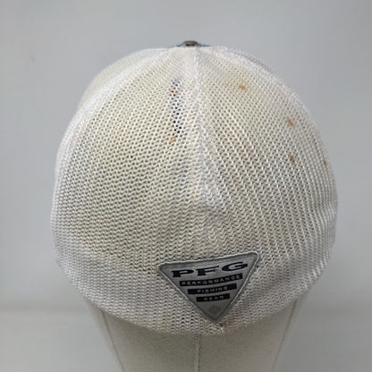Columbia PFG American Flag Fish Fitted Mesh Back Trucker Hat Blue One Size