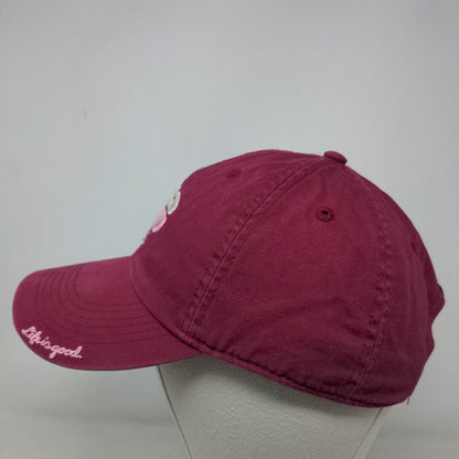 Life is Good Women's Slideback Hat Red Adjustable Embroidered Logo 100% Cotton