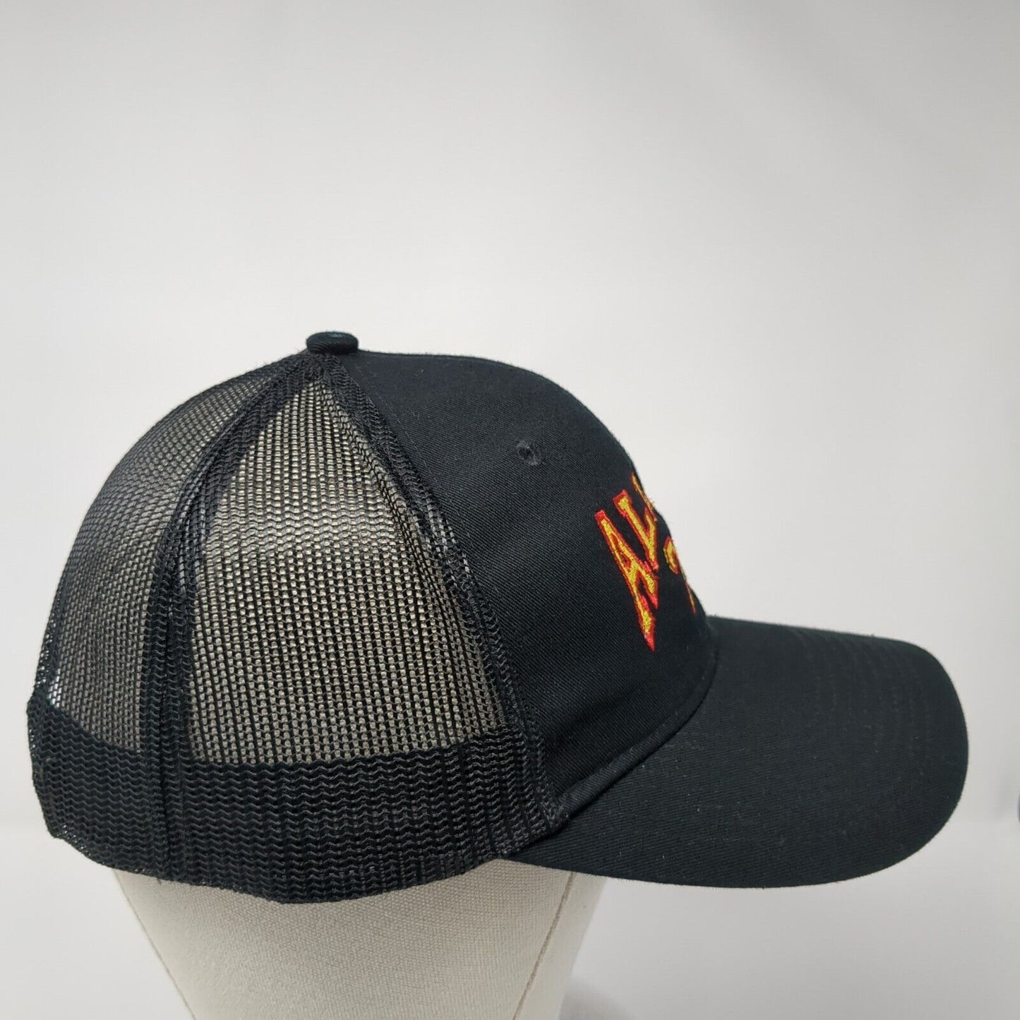 Allen 26 Snapback Trucker Hat Black One Size Adjustable Mesh Back Port Authority
