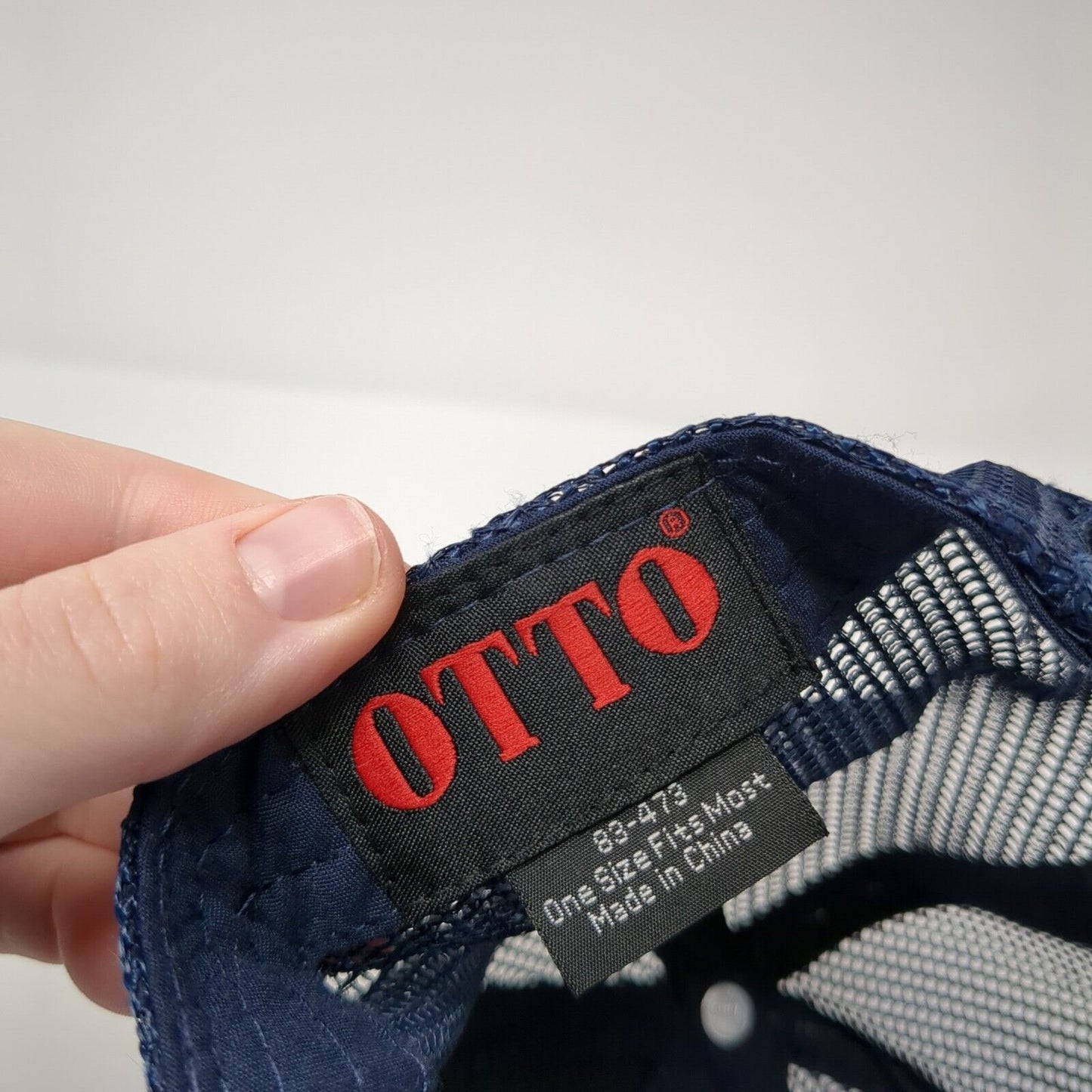 Rabbit Snapback Mesh Back Trucker Hat Blue One Size Embroidered Otto