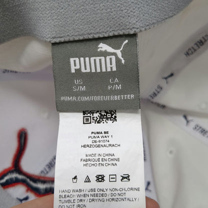 Puma Baseball Cap White S Stretch Fit Embroidered Logo Athletic Performance Hat
