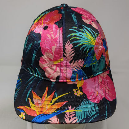 Baseball Cap Black One Size Floral Tropical Hibiscus All Over Print Pattern Hat
