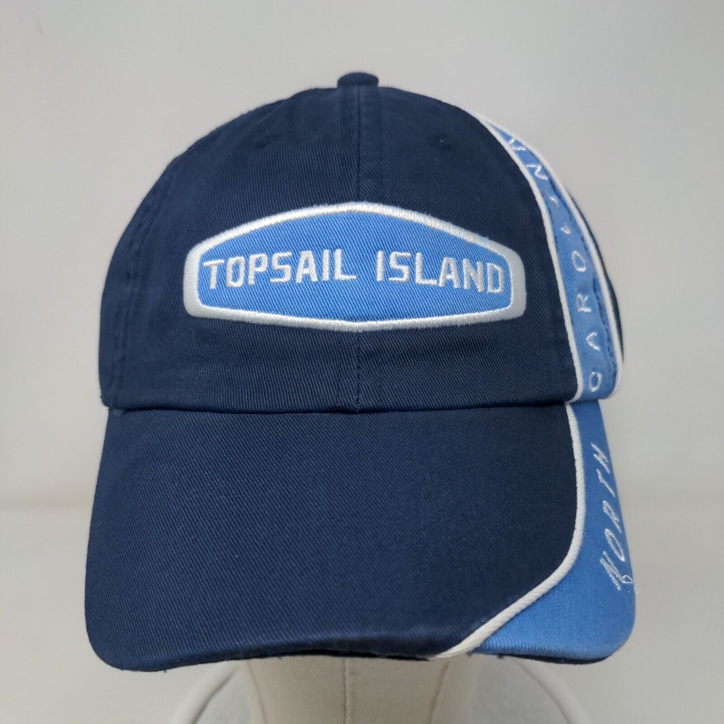 Topsail Island North Carolina Strapback Hat Blue OSFA Adjustable Embroidered