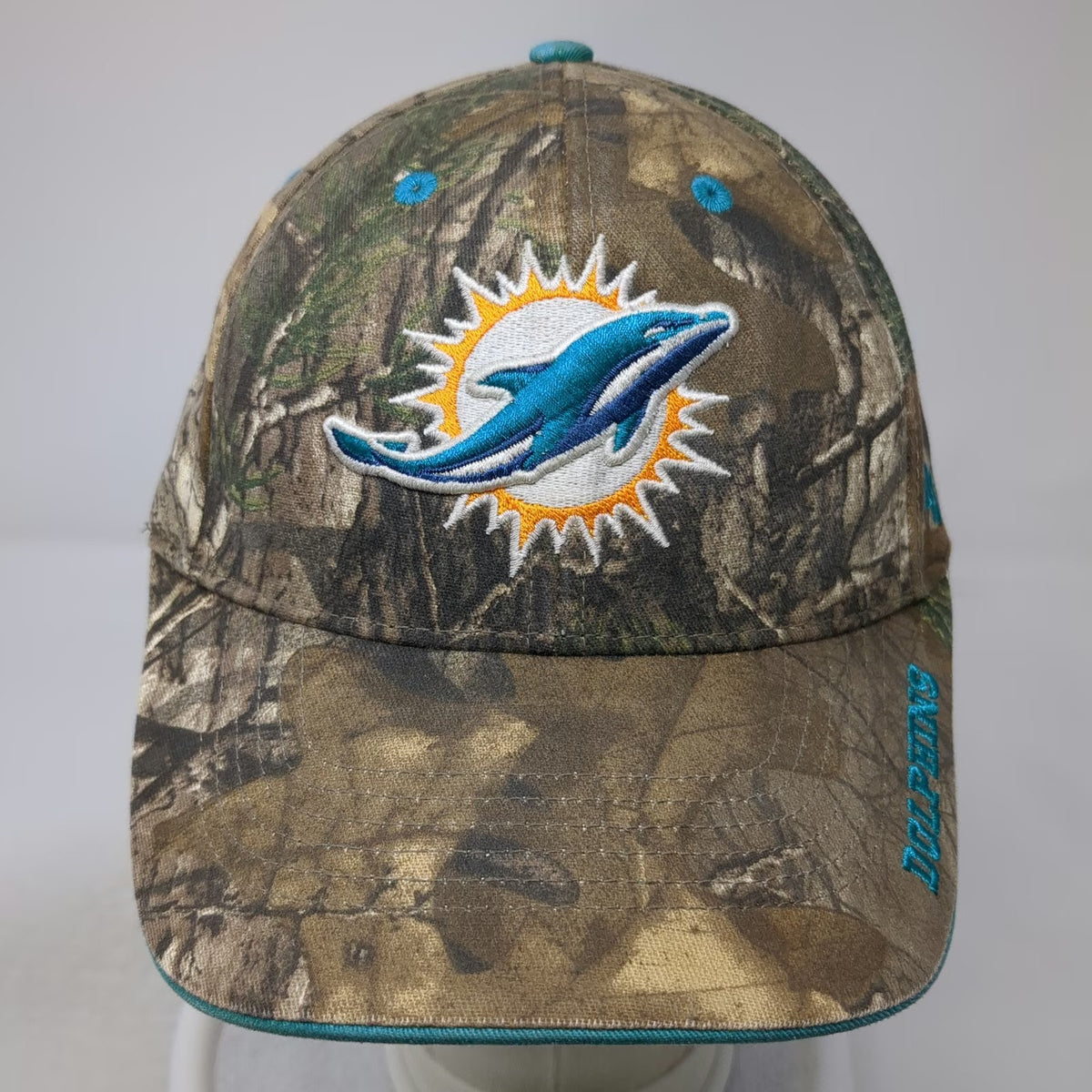 '47 Miami Dolphins NFL Hat Brown Camo One Size Baseball Cap Strapback Blue Logo