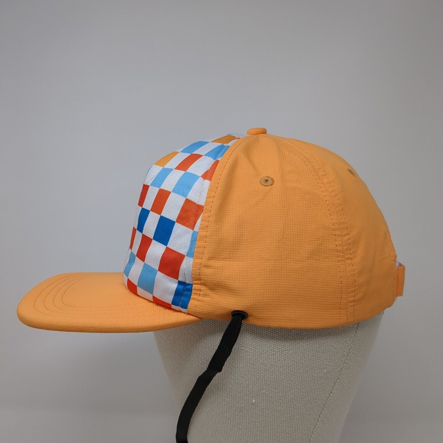 Checkered Strapback Hat Multicolor One Size Adjustable Strap Vented Holes
