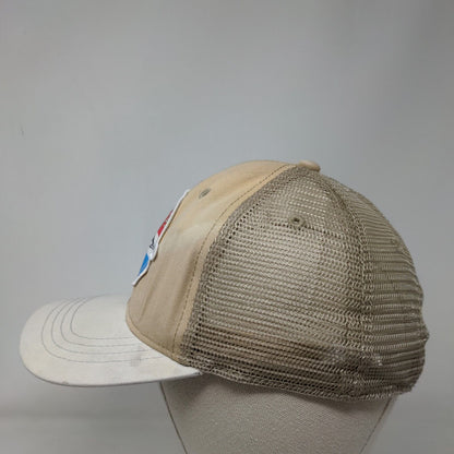 Guy Harvey Fish Patch Strapback Mesh Back Trucker Hat Tan One Size