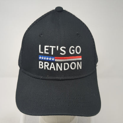 Let's Go Brandon Snapback Trucker Hat Black One Size Mesh Back 6 Panel
