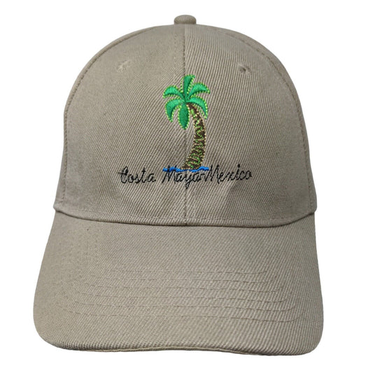 Club Cabo Men's Strapback Hat Tan Size OS Embroidered Costa Maya Mexico Logo