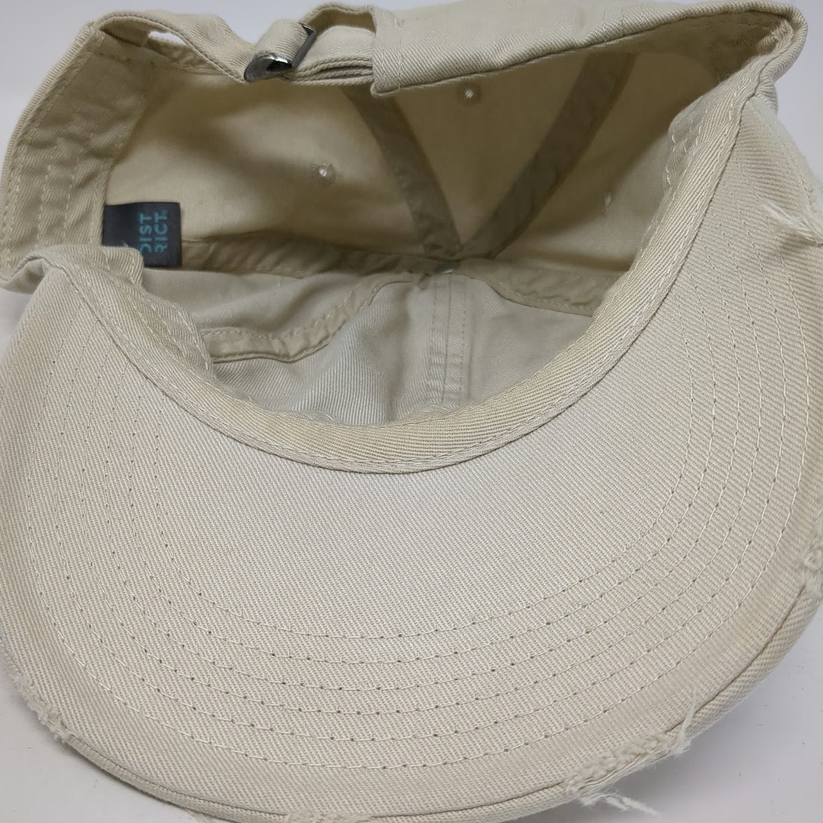 District Baseball Cap Beige OSFM Bixler's Marine Inc Embroidered Slideback Hat