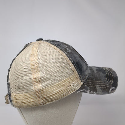 C.C Ponyback Strapback Trucker Hat Camouflage One Size Adjustable Distressed