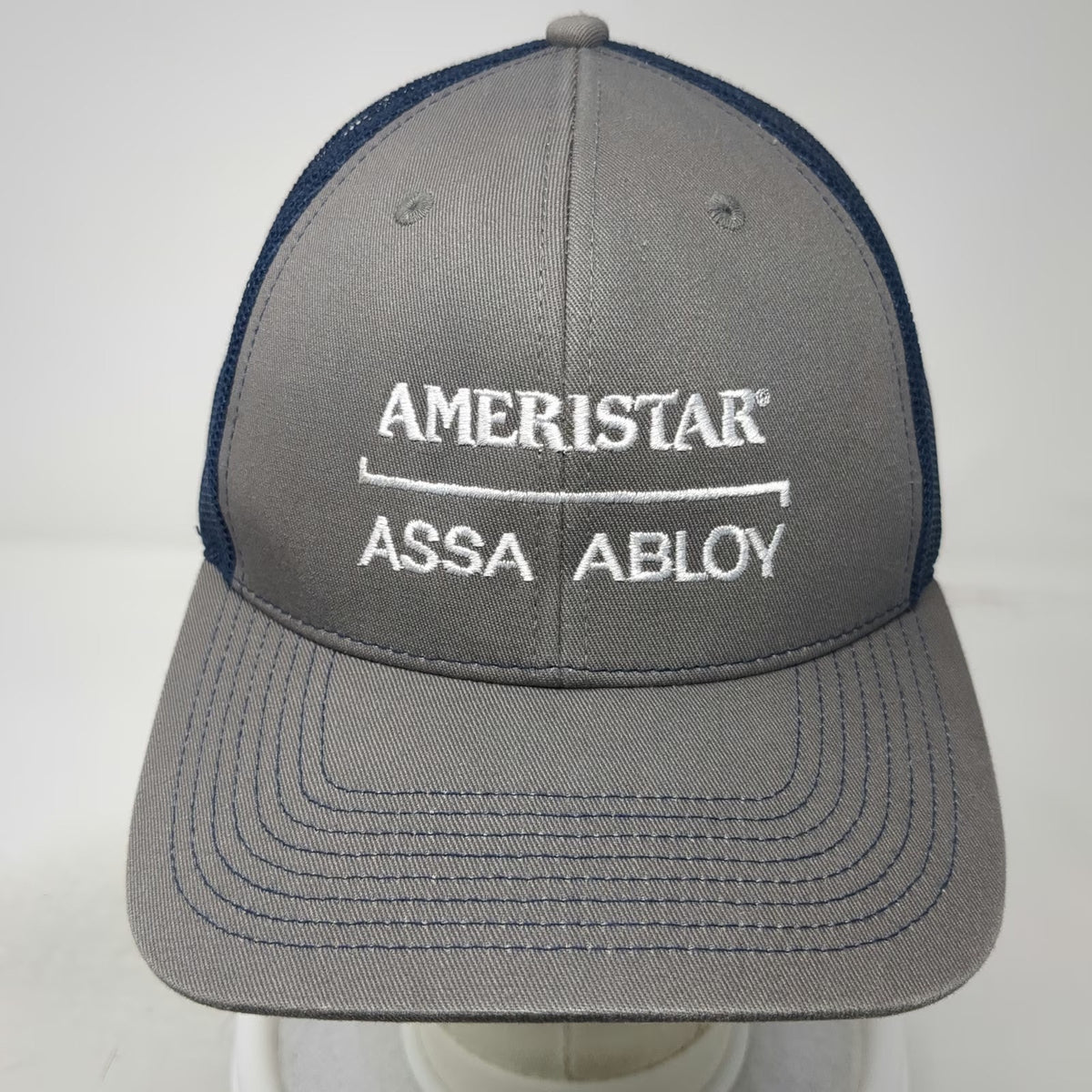 Outdoor Cap Trucker Hat Gray Blue OS Ameristar Perimeter Security Mesh Snapback