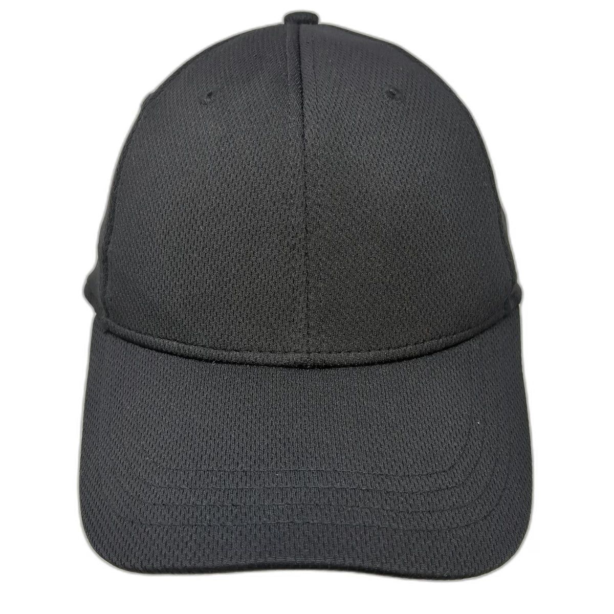 Athletic Works Baseball Cap Black M Stretch Fit Polyester Textured Curved Hat