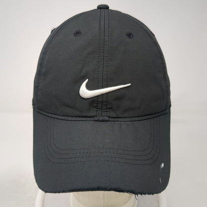 Nike Baseball Cap Black One Size Strapback Embroidered Swoosh Logo Athletic Hat