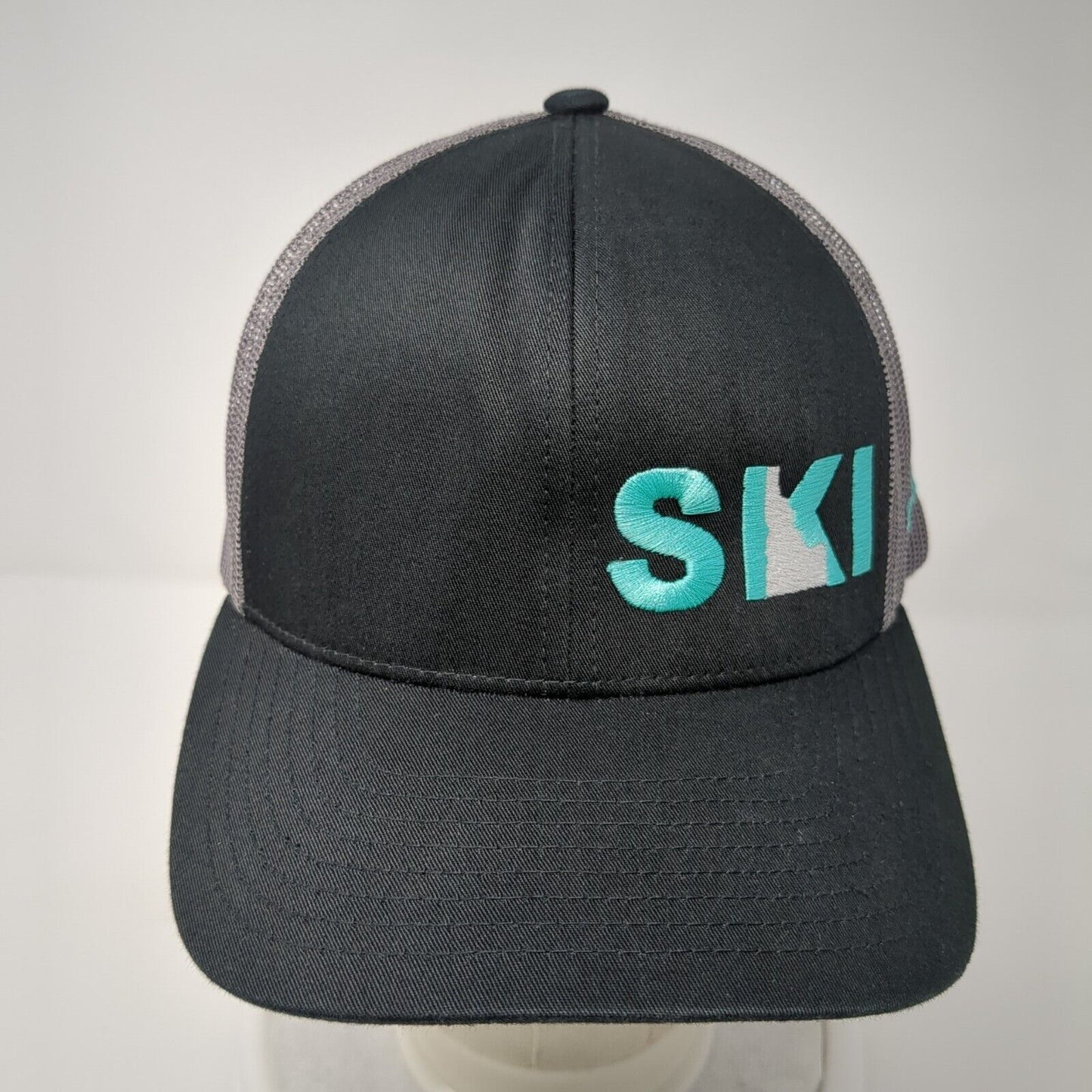 Ski Idaho Brundage Snapback Trucker Hat Black One Size Mesh Back