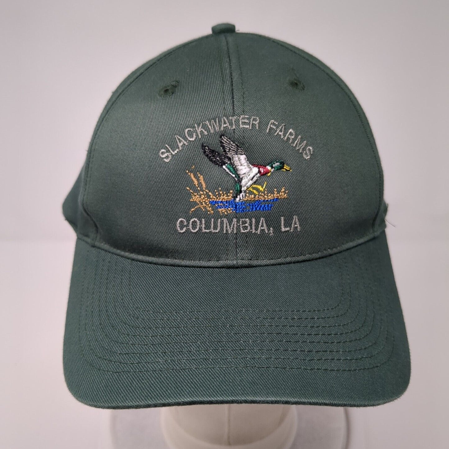 Slackwater Farms Columbia LA Snapback Hat Green OS Adjustable Embroidered OC