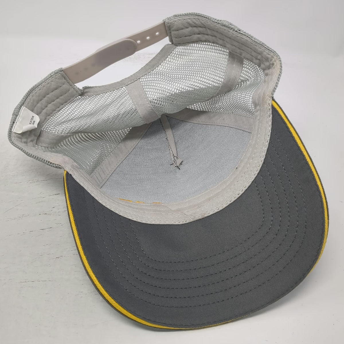 Caterpillar Trucker Hat Gray One Size CAT Logo Embroidered Mesh Back Snapback