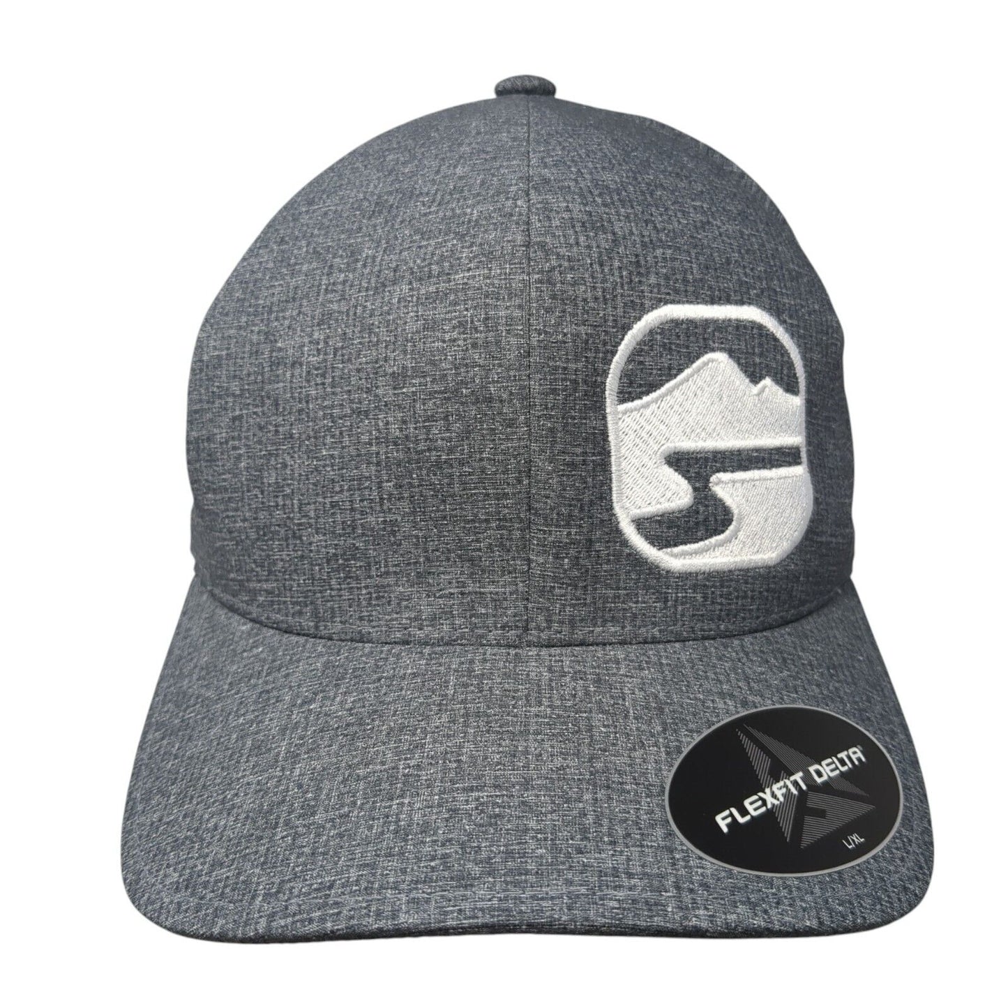 Flexfit Delta Fitted Hat Gray L/XL Lightweight Embroidered 6 Panel Polyester
